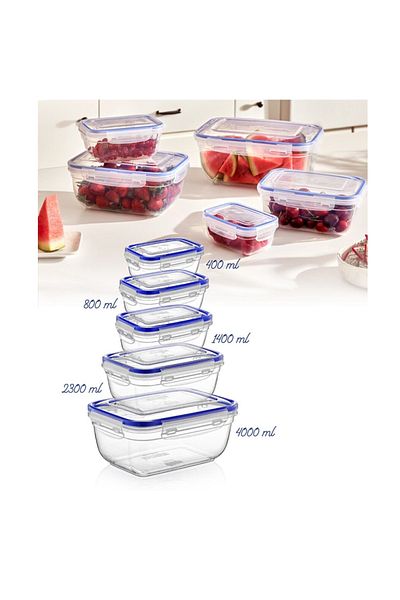 UnicUtil Set of 5 plastic casseroles, UnicUtil, Versatile Elegant, Transparent