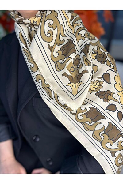 Oxygen Scarfs Lilyum Desen Pamuk İpek Şal-10008