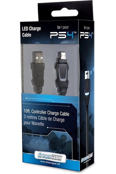 GENERIC4 dreamGEAR – PS4 LED Charge Cable for DualShock4 Controllers – LEDs Indicate When Charging and Ch