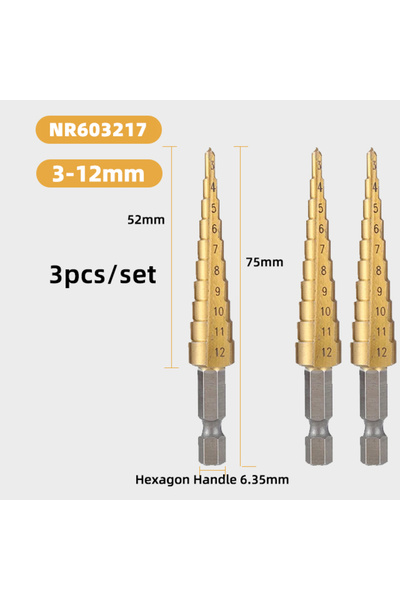 Choice6 3-12 3pcs 1pc/3pcs 3-12mm4-12mm 4-20mm 4-32mm Straight Groove Step Dr...