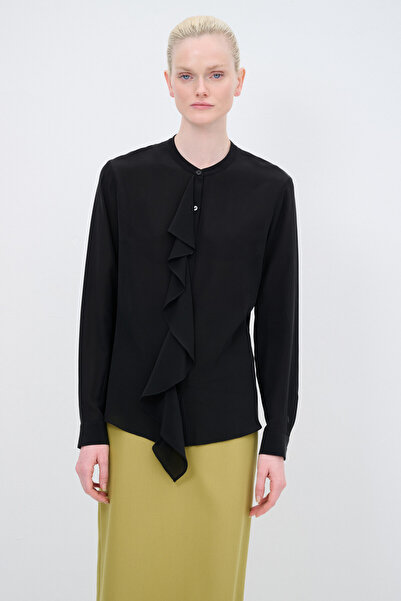 adL Volanlı İpek Gömlek