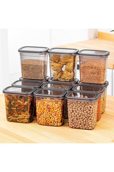 UnicUtil Set of 12 food containers, UniqueUtil, Versatile Durable, Anthracite