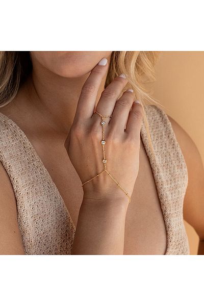 Hilosh Crystal Beaded Gold Elegant Shahmeran