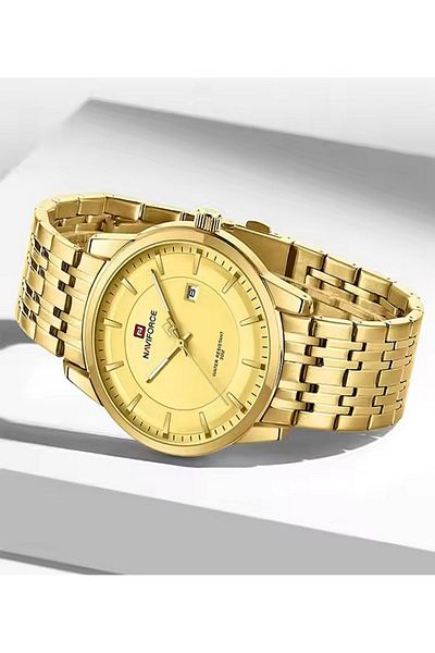 Naviforce Gold-Tone Stainless Steel Elegant Wristwatch