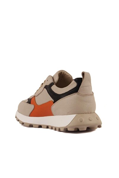 SailLakers - Beige Leather Lace-Up Men's Casual Shoes 101-1024-2224