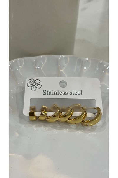 DUSK 316L Gold 6-Piece Hoop Earrings