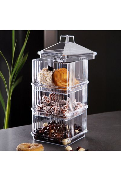 UnicUtil Set of 3 food containers, UniqueUtil, Elegant Durable, Transparent