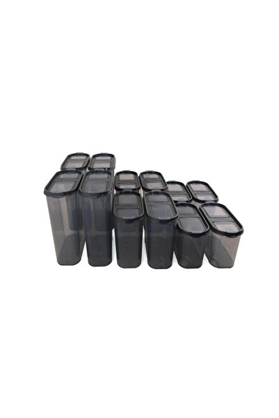 UnicUtil Set of 12 food containers, UniqueUtil, Stylish Lightweight, Anthracite