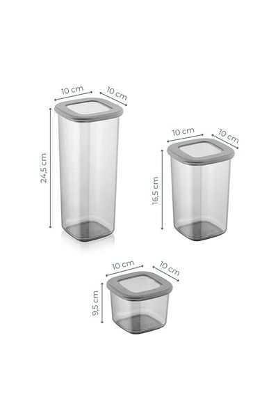 UnicUtil Set of 12 food containers, UniqueUtil, Spacious Versatile, Anthracite