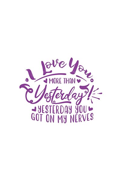 Reysa Tasarım ملصق أنا أحبك مقاس 17x17 سم أرجواني