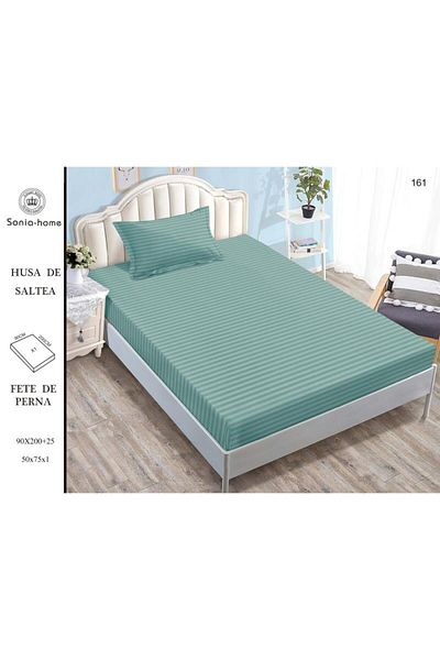 Sonia-home Mattress cover 90X200 ±25 cm and 1 pillowcase 50X75 cm Sonia Home Design - mint green