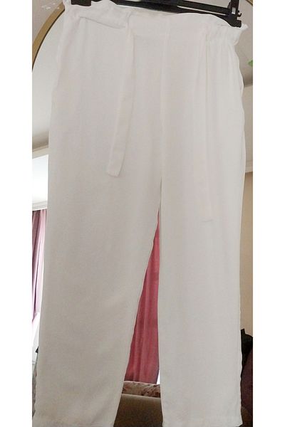 Dagü Design Women's Elasticated Waistband Ecru Summer Crepe Pants