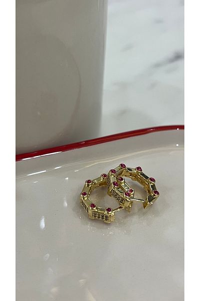 DUSK Serenay Leyla Angular Dangle Hoop Earrings