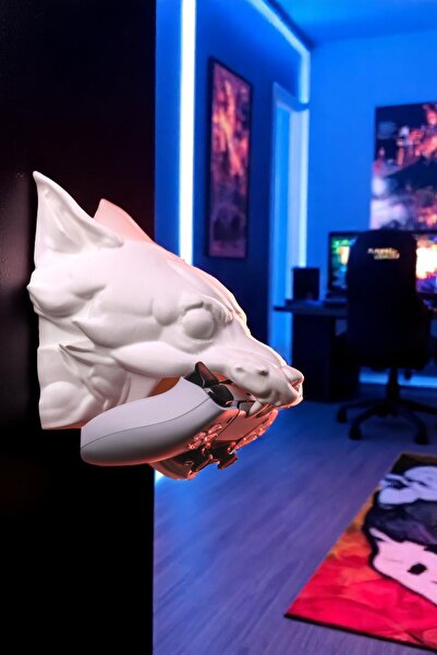 ceatly Kurt Başlı Duvar Tipi Gamepad Standı – PS5, PS4, Xbox, Switch Uyumlu