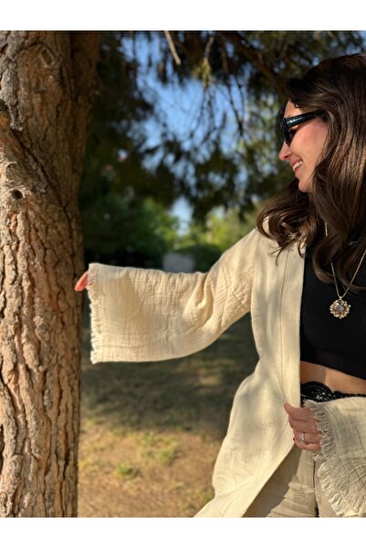 Hayat Ağacı Atölyesi “Numa” Hand Printed Muslin Kimono Beach Dress