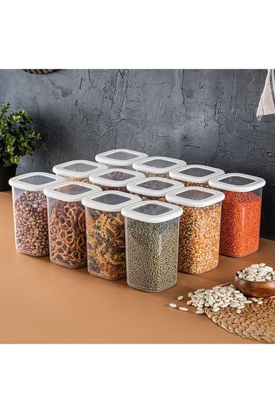 UnicUtil Set of 12 food containers, UnicUtil, Durable Sturdy, White