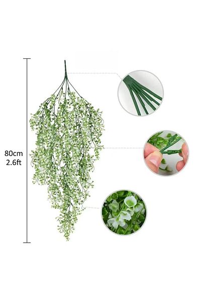 Choice 2Pcs White 1/2Pcs 80CM Artificial Plants Vine Hanging Leaves Vines for Home Room Decor Garden Weddin
