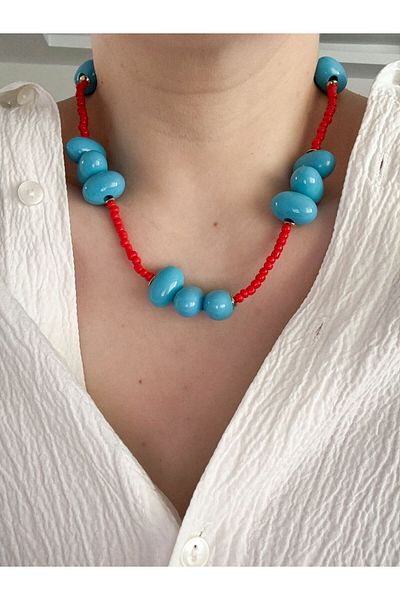 CHARMLUCKY COLORED BEAD NECKLACE