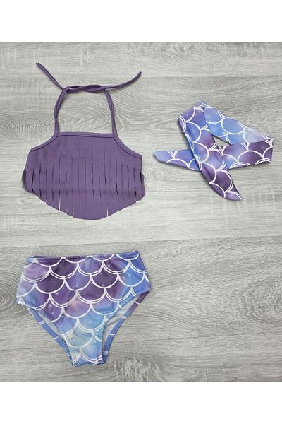 MODANINO Girls Bandana Ruffle Swimsuit Set 3-8 Years 12257
