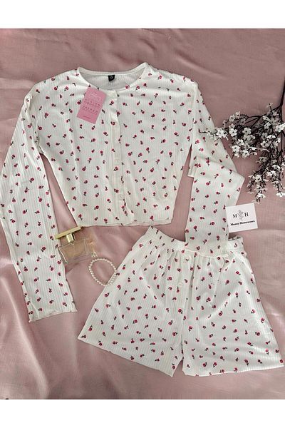 MH Moony Homewears Arrow Crop Top Shorts Bottom Pajama Set