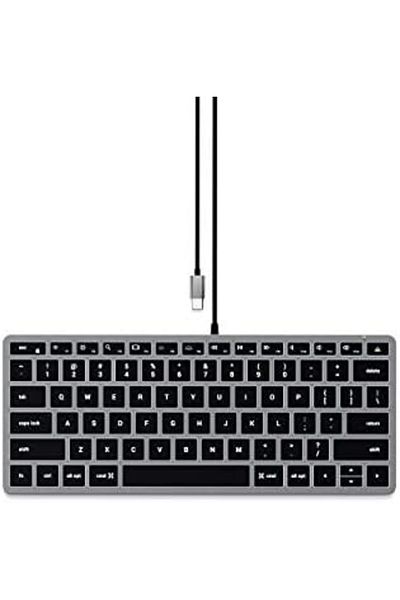 Satechi Slim W1 Wired Backlit Keyboard – Illuminated Keys & USB-C Connection – Compatible with 2