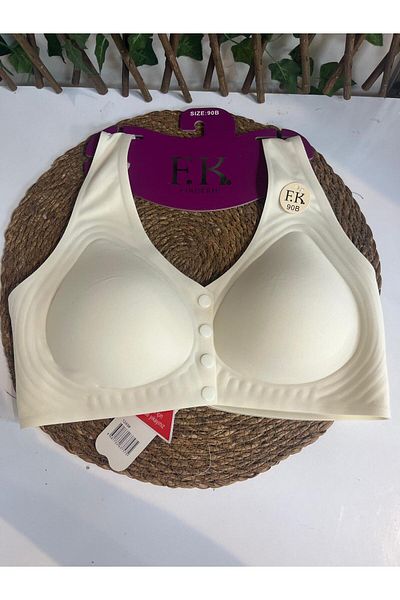 FK 1249 Half Padded Laser Cut Seamless Front Button Bra Without Underwire