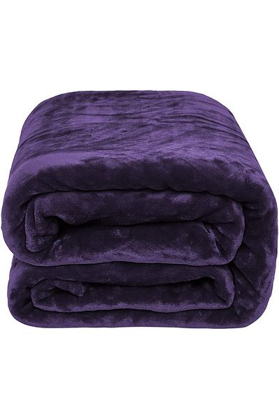 Fabienne Silky Soft Single Blanket Purple 150x200cm Flannel Throw Blanket 280 GSM