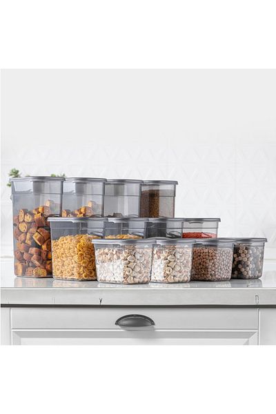 UnicUtil Set of 12 food containers, UniqueUtil, Versatile Premium, Anthracite