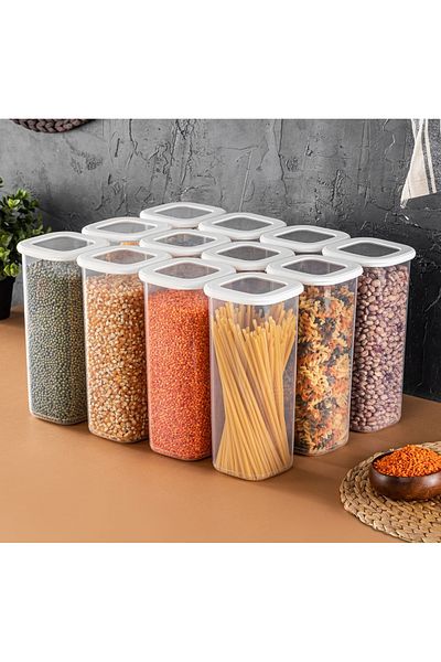 UnicUtil Set of 12 food containers, UnicUtil, Spacious Versatile, White