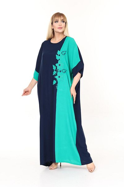 mervemoda Καλοκαιρινό υφαντό φόρεμα μεγάλου μεγέθους