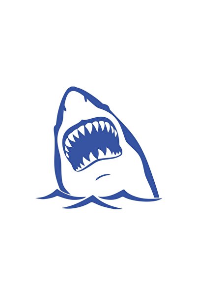 Reysa Tasarım ملصق سمكة قرش مقاس 17x17 سم أزرق