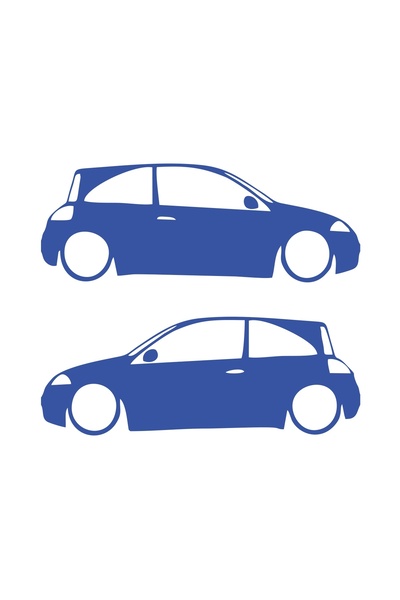 Reysa Tasarım Flattened Megane 2 Hb Sticker 17X17 cm Blue