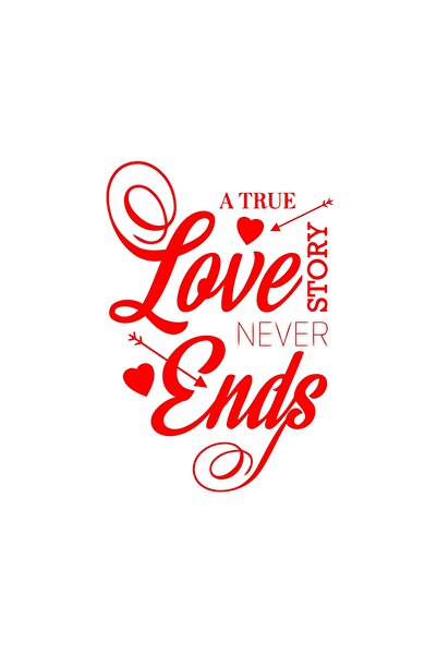 Reysa Tasarım ملصق الحب لا ينتهي أبدًا مقاس 17 × 17 سم باللون الأحمر