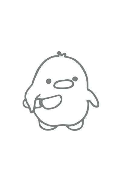 Reysa Tasarım ملصق طائر بسكين مقاس 17 × 17 سم باللون الرمادي