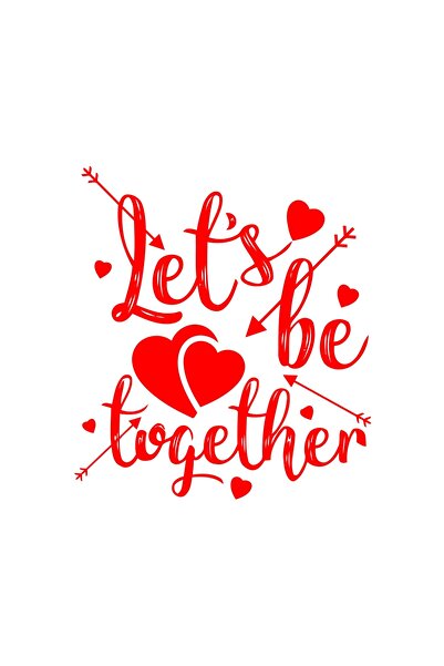 Reysa Tasarım ملصق Lets be Together مقاس 17x17 سم باللون الأحمر