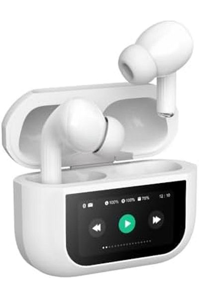 IQ TOUCH سماعات أذن ذكية بشاشة تعمل باللمس، وخاصية إلغاء الضوضاء النشطة، ومدة تشغيل تصل إلى 50 ساعة، وسماعات أذن بلوتوث 5.3