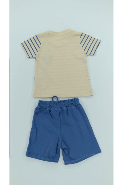 ZİMBOO Boys and Girls Children's Striped Mouse Printed Unisex 2-Piece Set