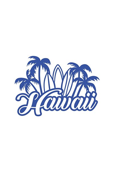 Reysa Tasarım ملصق هاواي مقاس 17x17 سم أزرق