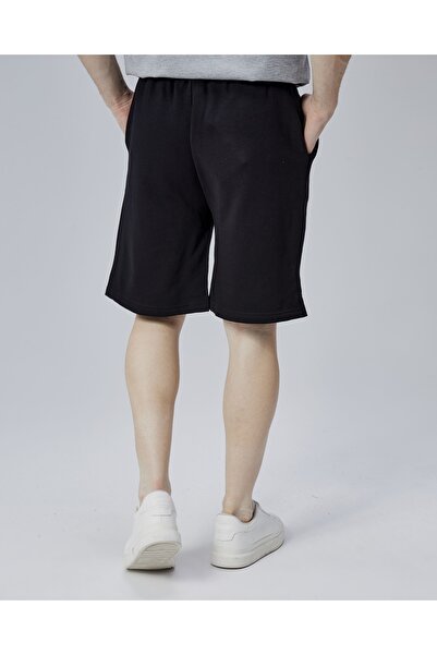 Starter Asher Black Slit Patched Comfortable Fit Men's Knitted Shorts