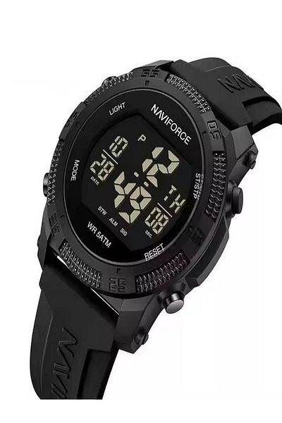 Naviforce Casual Men Digital Watch Multi-function Silicone Strap Sport Trendy Waterproof