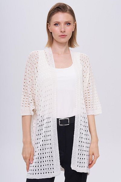 Ugdelia Women's Openwork Short Sleeve Thin Knitwear Cardigan