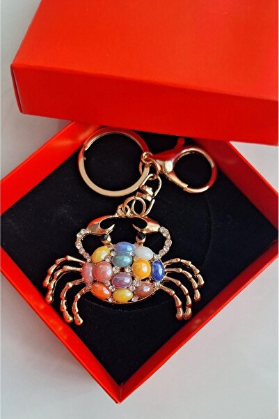 Svc Aksesuar New Year Gift Cancer Zodiac Sign Zircon Stone Keychain