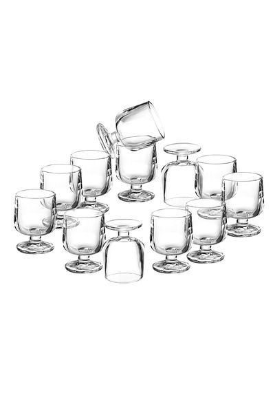 Dania Clear Glass Tumblers with Base - Set of 12