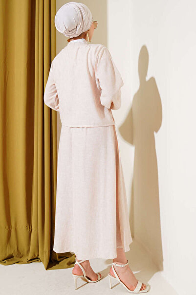 VOLT CLOTHİNG Women's Brit Buttoned Front Pleated Skirt Suit