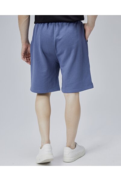 Starter Asher Navy Blue Slit Patched Comfortable Fit Men's Knitted Shorts