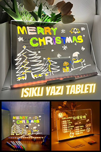 Maybax Dayanıklı ve Temizlenmesi Kolay Akrilik Işıklı Yazı Tableti 7 Renkli K...