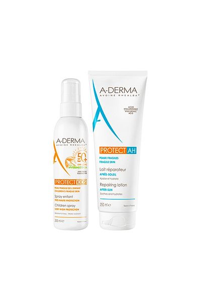A-DERMA Protect Kids Set: SPF50+ Spray 200ml, After Sun Repair Lotion 250ml