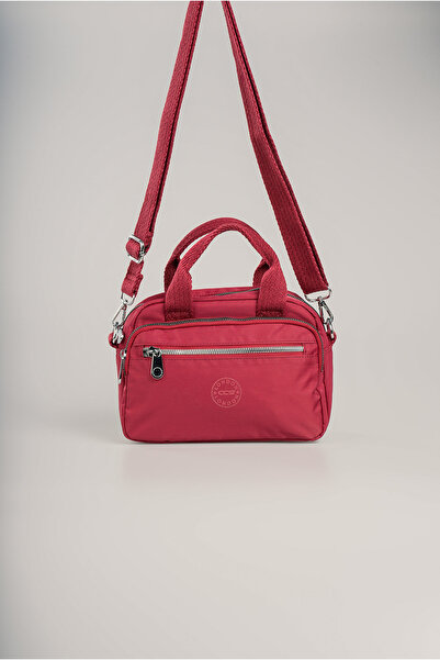 Getcho Nemamy Claret Red Women's Crossbody Bag Multi-Eye Zipper Hand Strap Sports Model for Daily Use