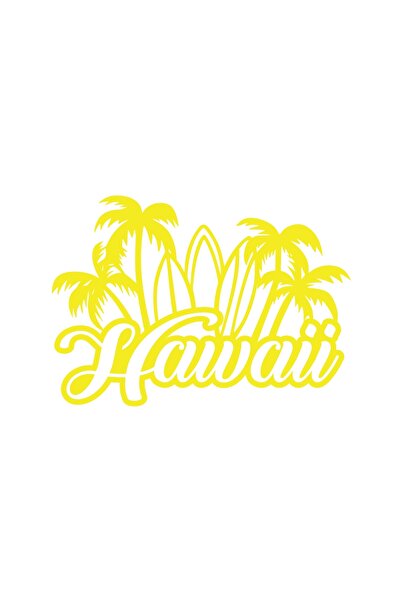 Reysa Tasarım ملصق هاواي مقاس 17×17 سم أصفر