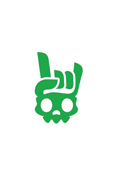 Reysa Tasarım ملصق سكليت روك مقاس 17x17 سم أخضر